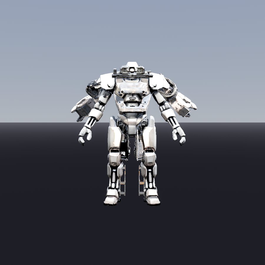 a01 v3 full assembly, grey/white gunmetal, in-engine