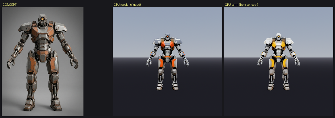 a01 concept vs CPU recolor vs GPU paint
